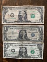 3 x 1 US Dollar Scheine verschiedene Jahrgänge Konvolut