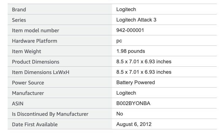 Logitech Controller: Logitech Attack 3 Joystick – Nuovo (secondo la descrizione) da Bern venduto da Dedonegro 4