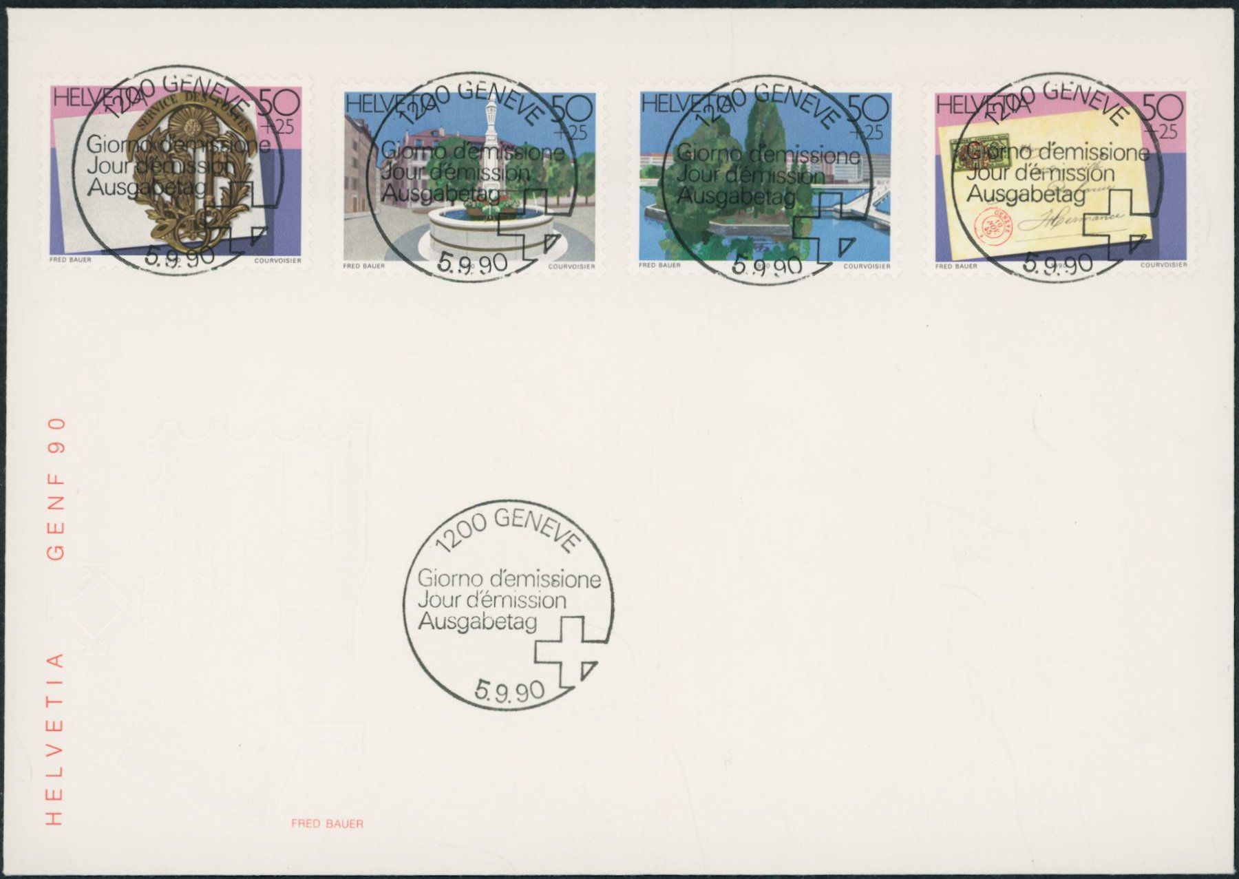 Tous les timbres: 1990 - Naba Genève - Blockausschnitte - Ersttag Voll Stempel – D'occasion à Schindellegi par leecollect