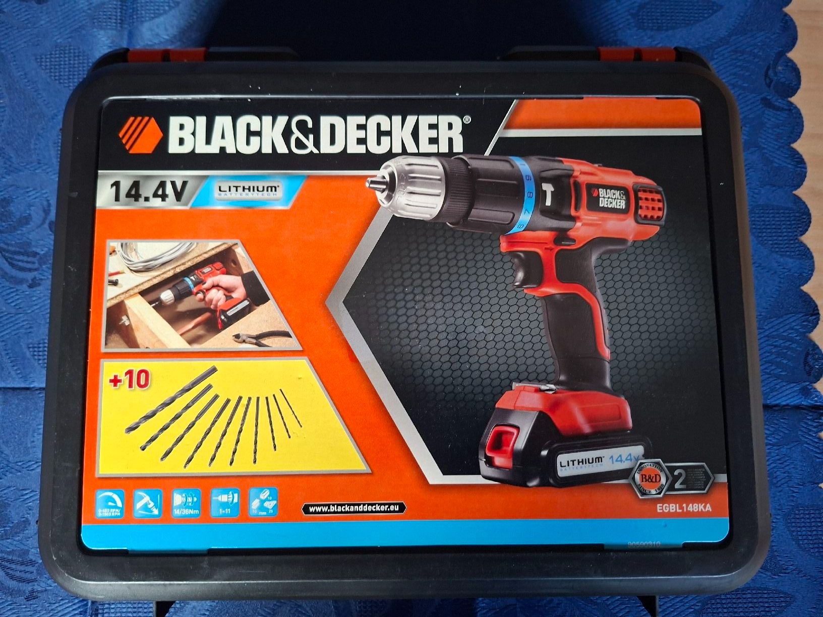 Trapani: Black+Decker Bohrschrauber 14,4V Akku+Koffer+Bits – Nuovo (secondo la descrizione) da Marbach LU venduto da antanarivo
