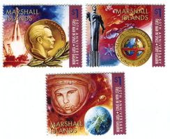 Briefmarken "Raumfahrt. Juri Gagarin". Marshallinseln.