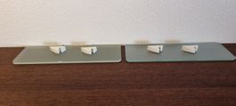 2 Glasplatten - Stellagen mit Halterungen für Wand