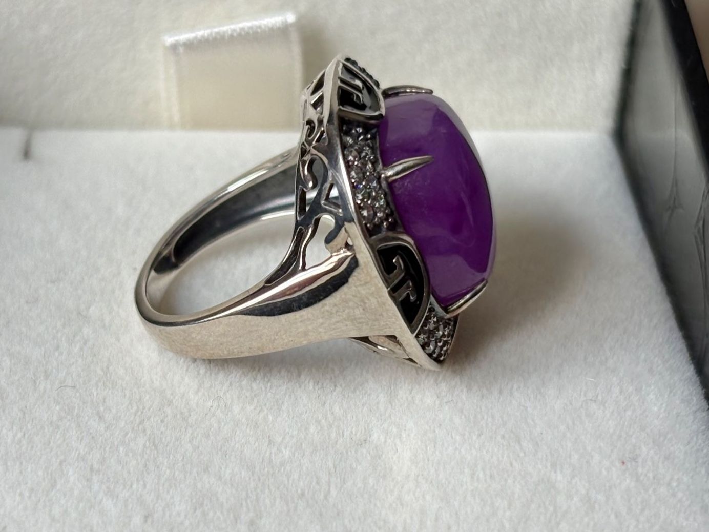 Anelli: Ring Jade, Violett, Silber 925, Grösse 53, NEU – Nuovo (secondo la descrizione) da Brugg AG venduto da lau_9rvy 3