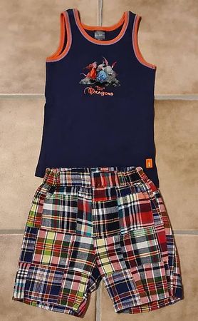 Shorts mit Gummibund und Trägershirt