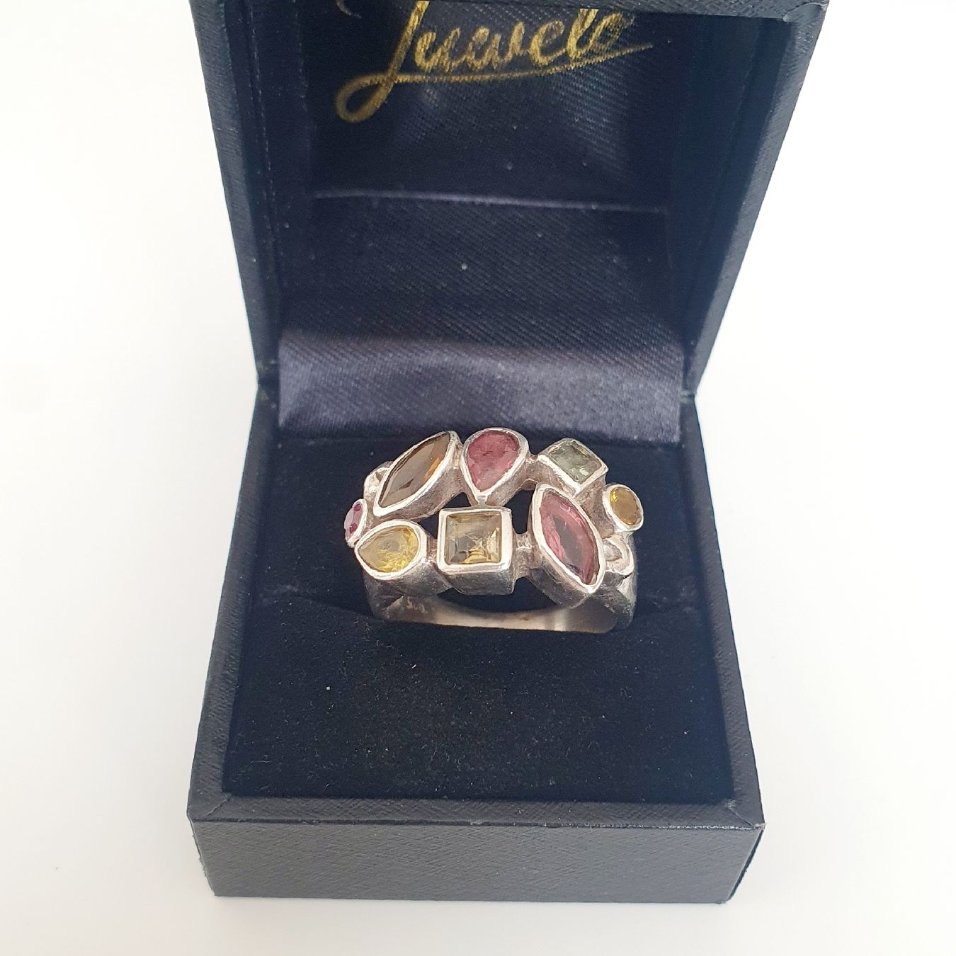 Bagues: Statement-Ring ,Ring 925 Silber bunte Steine Grösse 19,7 mm – D'occasion à Kreuzlingen par Wunderkiste123 4