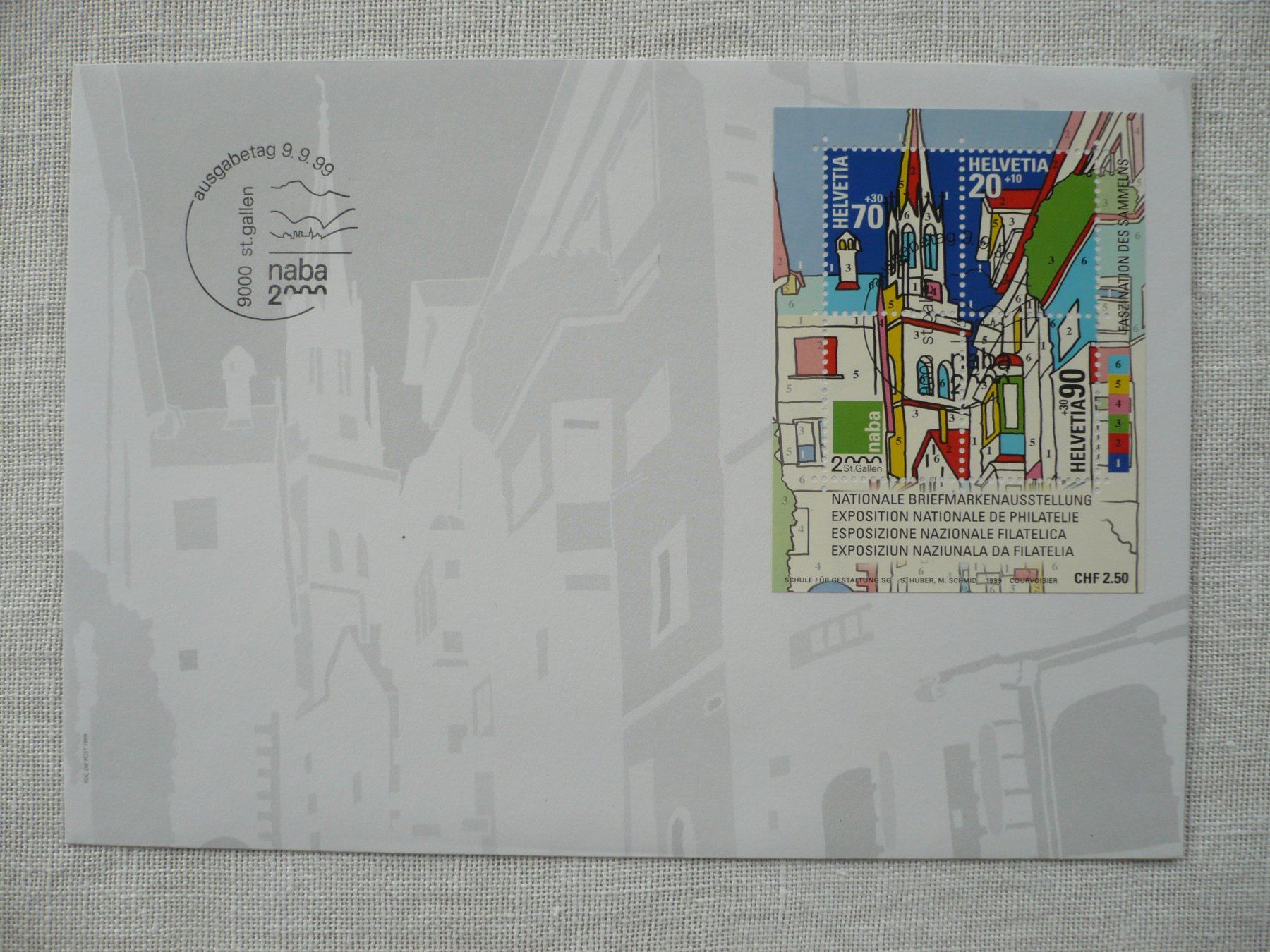 Tutti i francobolli: 1999 FDC NABA-2000 SG Block I SBK W84 – Usato da Zürich venduto da saltandpepper008
