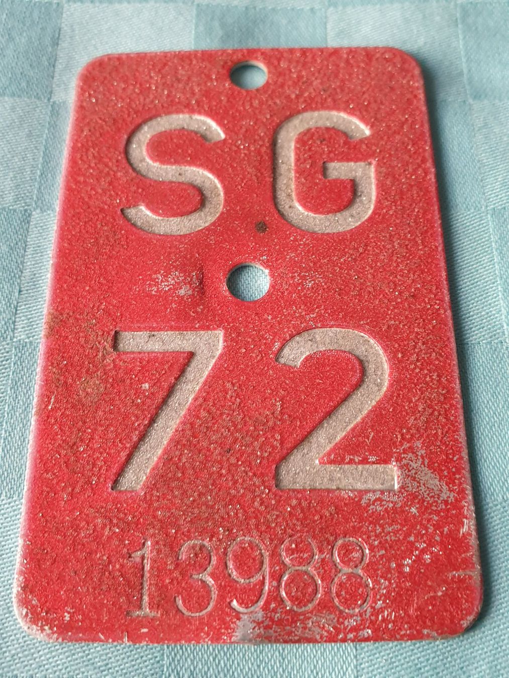 Ecriteaux: Velonummer SG 72 – D'occasion à Mörschwil par spirspi
