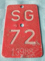 Velonummer SG 72