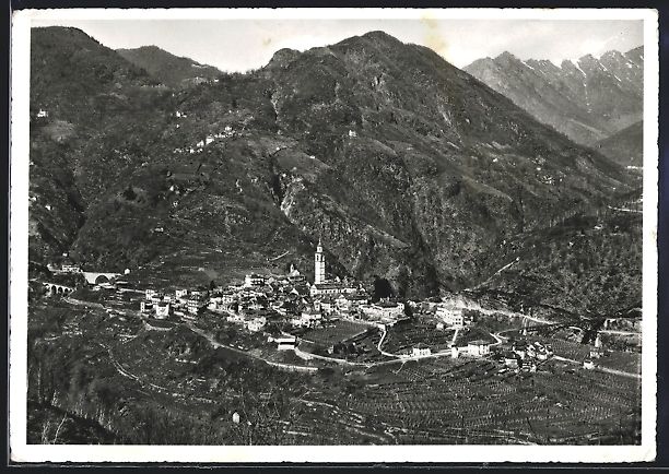 Cartoline postali: Intragna, Gesamtansicht mit Bergpanorama – Usato da Berlin venduto da bartko-reher