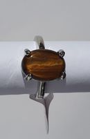 Ring mit Tigerauge oval Gr. 19 *NEU*