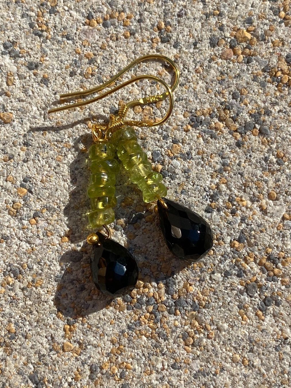 Onyx Orecchini pendenti & Orecchini a lobo: Peridot, Onyx Ohrringe Gold, NEU – Nuovo (secondo la descrizione) da Basel venduto da Chili007 2