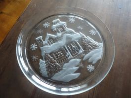 Grand plat en verre - Motif : Noël