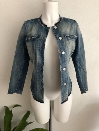 7 for all mankind Jeansjacke used look mit Nieten Gr S