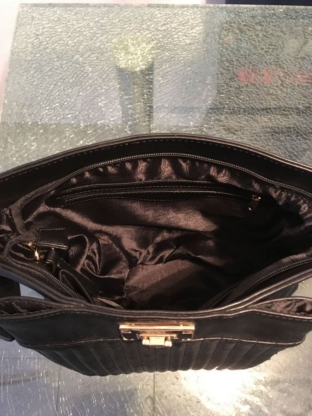 Maddison Borse da donna: schwarz/goldige Maddison Leder Tasche – Usato da Oftringen venduto da andrax 5