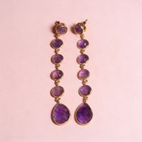Superbes boucles d'oreilles pendantes Améthyste et Or ✨💜...