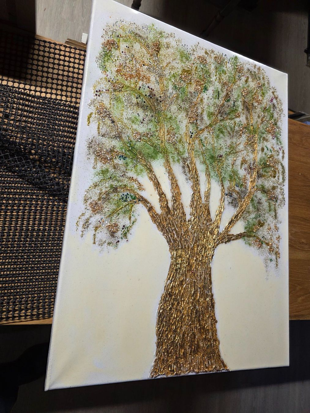 Dipinti: Glitzer Bild Gemälde Baum 70 x 51 cm – Usato da Walterswil BE venduto da Lonitti 4
