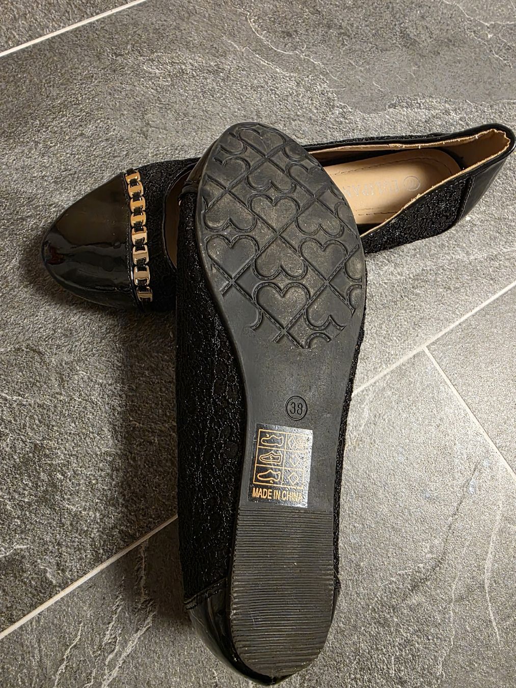 Scarpe da donna: Schicke, schwarze Ballerinas, Grösse 38 – Usato da Toffen venduto da ver_x68f 3