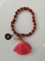 🤩MALA ARMBAND MIT I CHING & MUSCHEL & QUASTE ROSA NEU