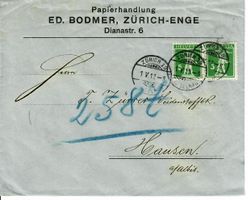 Brief, Papierhandlung Ed. Bodmer Zürich 1912