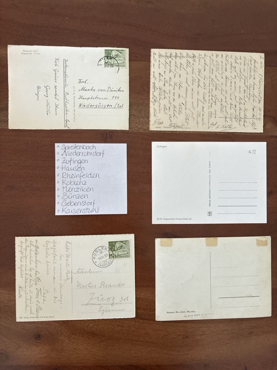 Ansichtskarten: 10 Ansichtskarten Schweiz Luftaufnahmen vom Kt. AG. 3 – Gebraucht aus Oftringen von Cla.vD.74 1