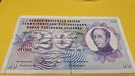 20 Franken Note 1976 — CHF Scheine Banknoten Sammlerstück 