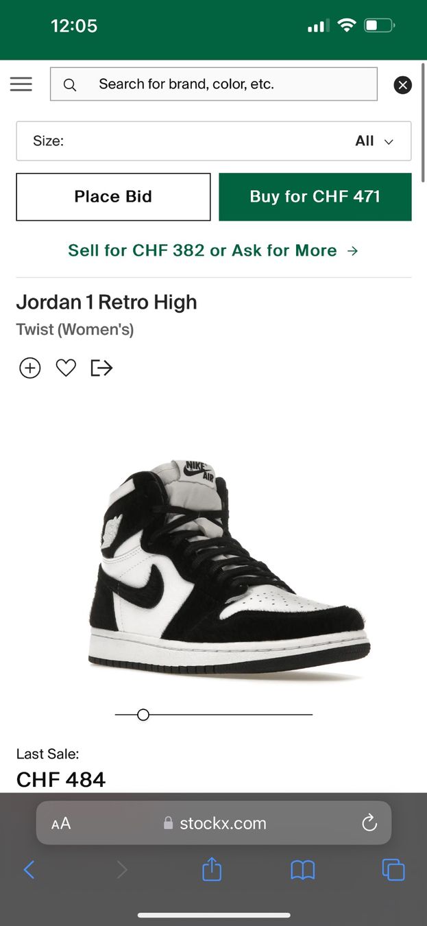 Jordan Herrenschuhe: Jordan 1 Retro High Panda Twist Gr. 40 – Gebraucht aus Rütihof von miak2000 2