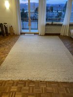 Wollteppich beige mit Fransen