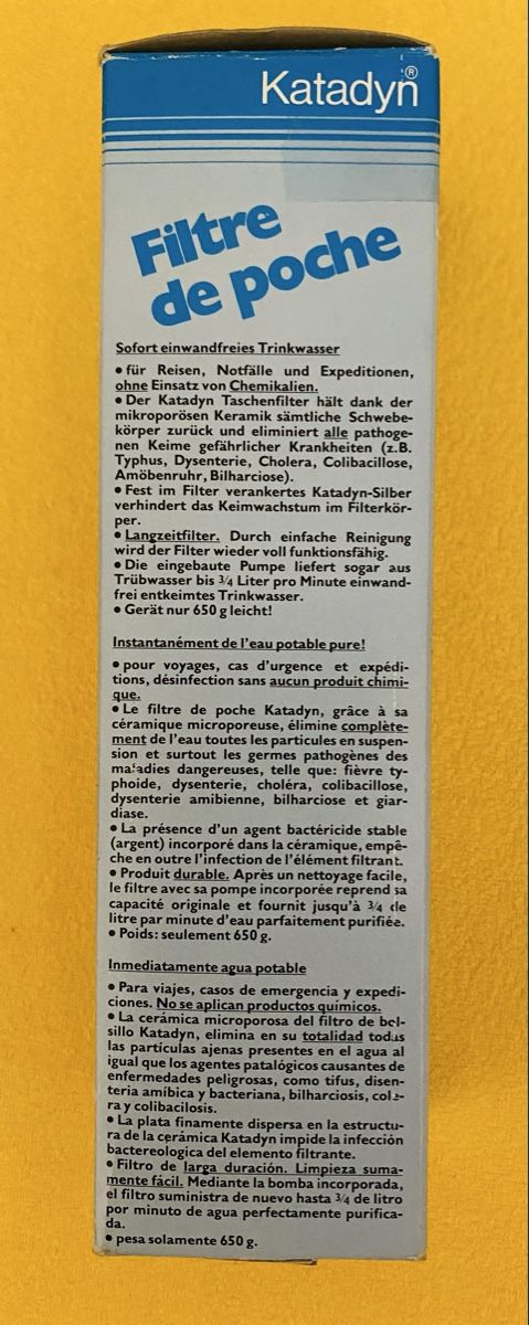 Katadyn Sanitari: Katadyn Taschenfilter PF  – Nuovo (secondo la descrizione) da Bern venduto da Birdsville 1
