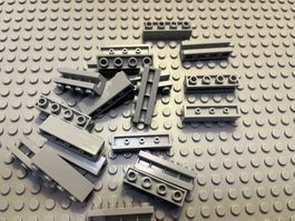 Lego 13x Stein 1×4 mit Rille (2653)hellgrau