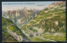 AK: Glesch mit Furka und Grimselstrasse