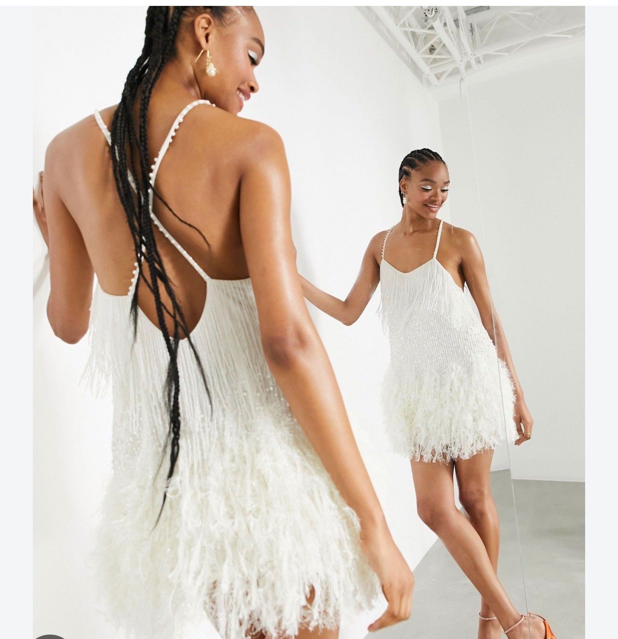 Kleider: NEW white sequin feather dress – Neu und originalverpackt aus Pratteln von nad_b9cx 3