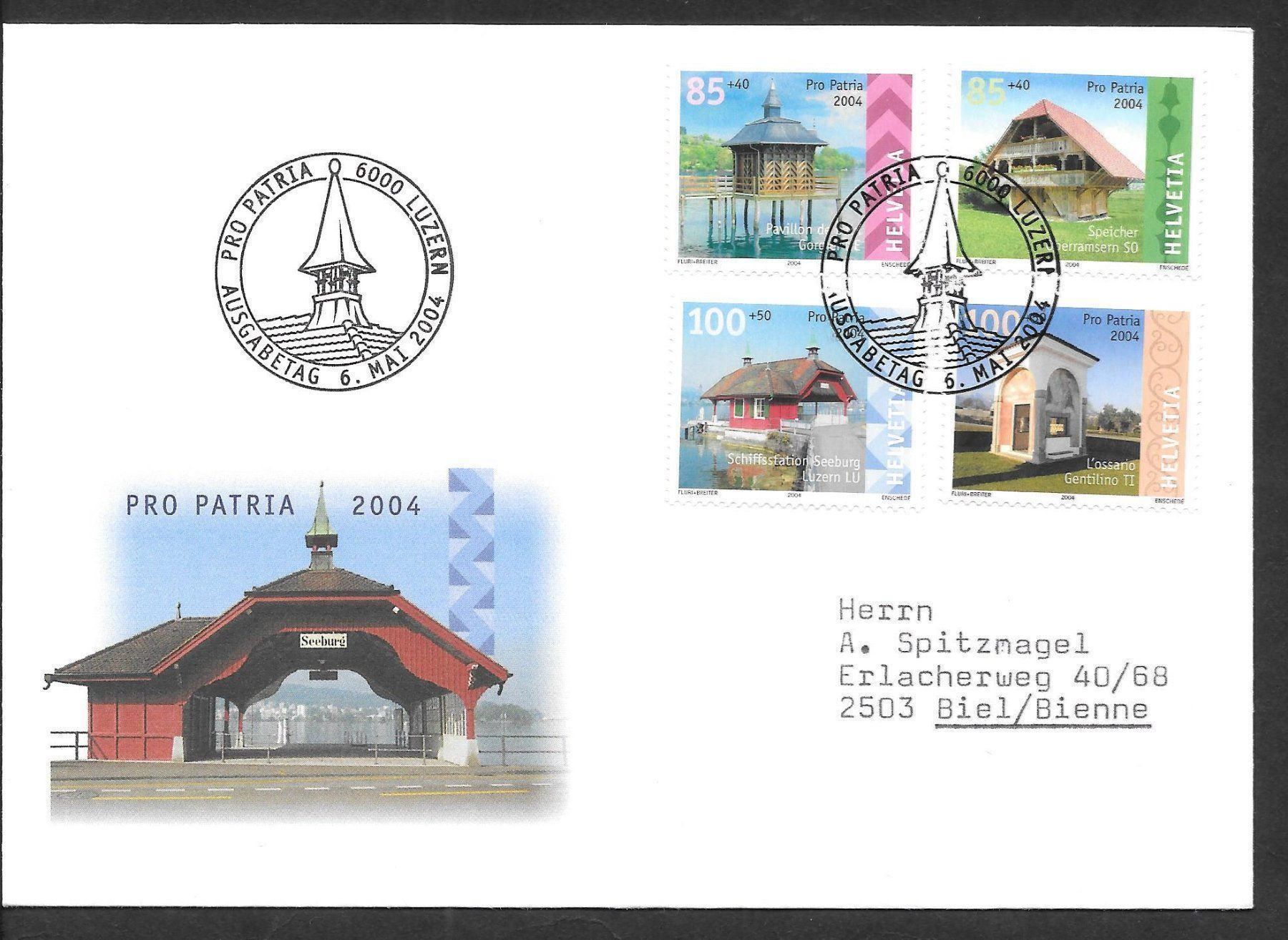 Tutti i francobolli: FDC Pro Patria Serie 2004; B284-B287 – Nuovo (secondo la descrizione) da Olten venduto da clotaldi