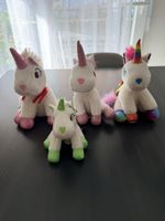 Lot de 4 peluches licornes – différentes tailles