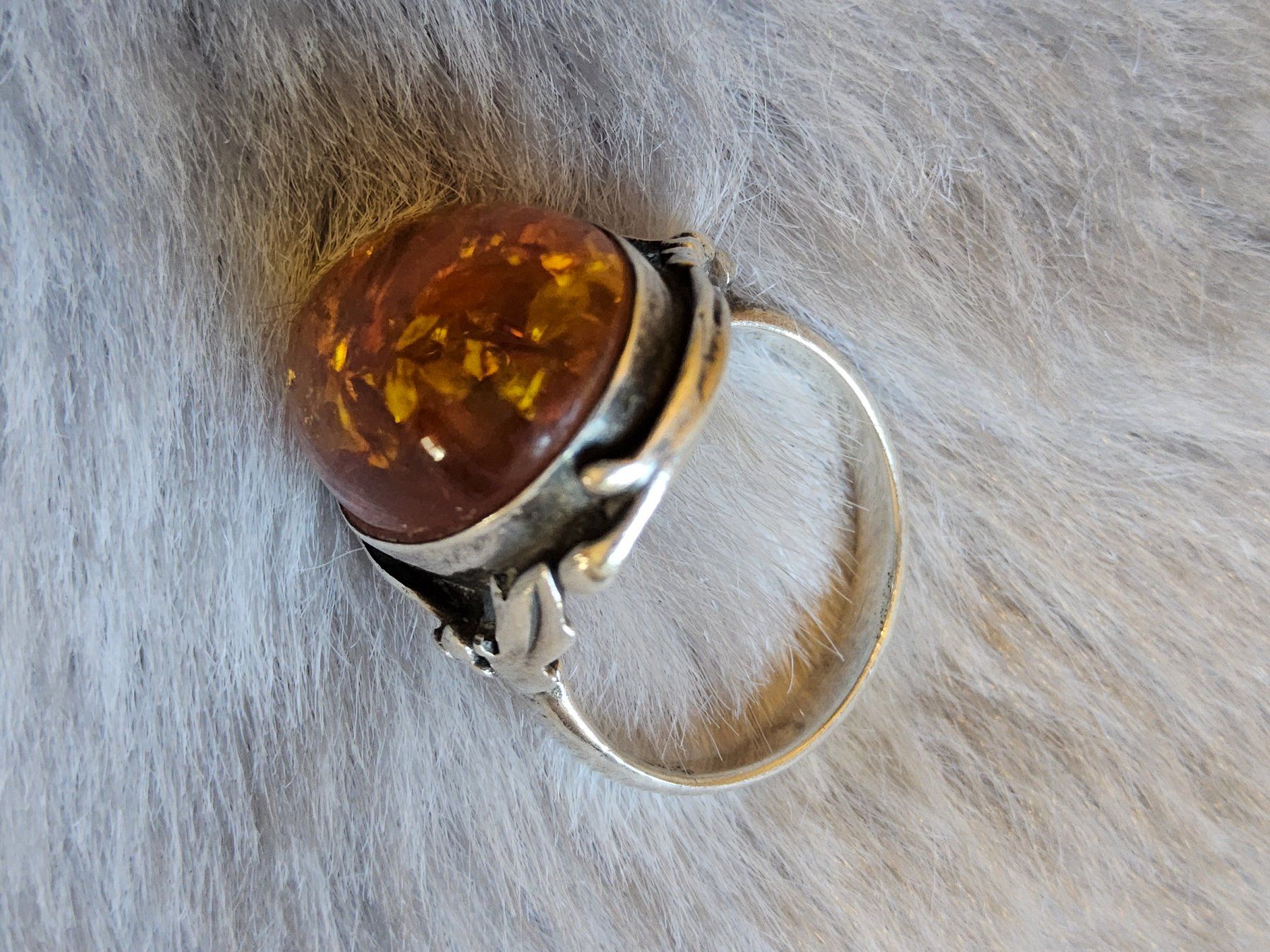 Anelli: Top luxuriöser Sterling Silber Bernstein Ring, Grösse 51 – Usato da Zürich venduto da helsan 7