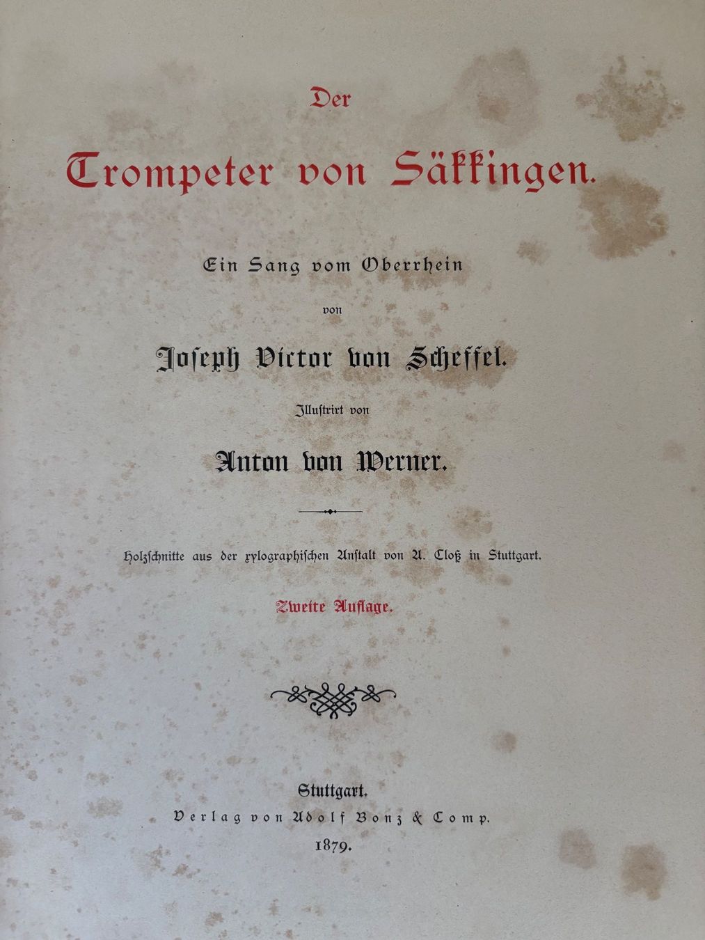 Livres: Antikes Buch Der Trompeter von Säckingen 1879 – Scheffel – D'occasion à Birmensdorf ZH par CCBlum 3