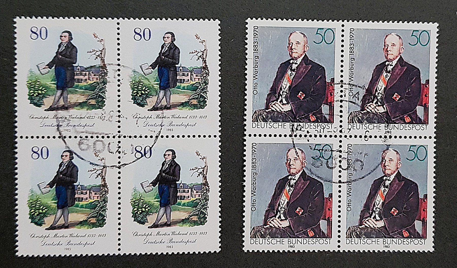 Alle Briefmarken: BRD 1983 Viererblöcke gelaufen – Gebraucht aus Winterthur von Saba1972