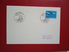 Sonderstempel auf Brief Eröffnung Flughafen Linie 1980