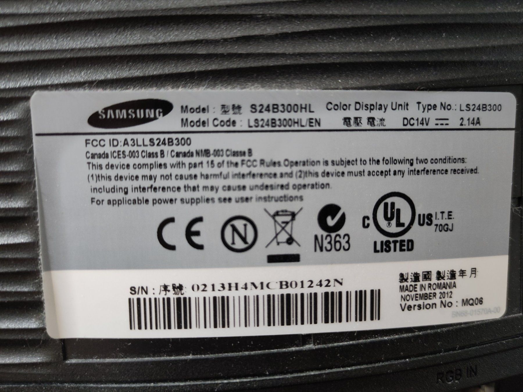 Samsung Monitor: Samsung SyncMaster S24B300HL Monitor – Usato da Winterthur venduto da anj_fsw6 1