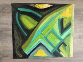 Original Gemälde "Grün-Gelbe Geometrie" Abstrakt Kunst 🎨