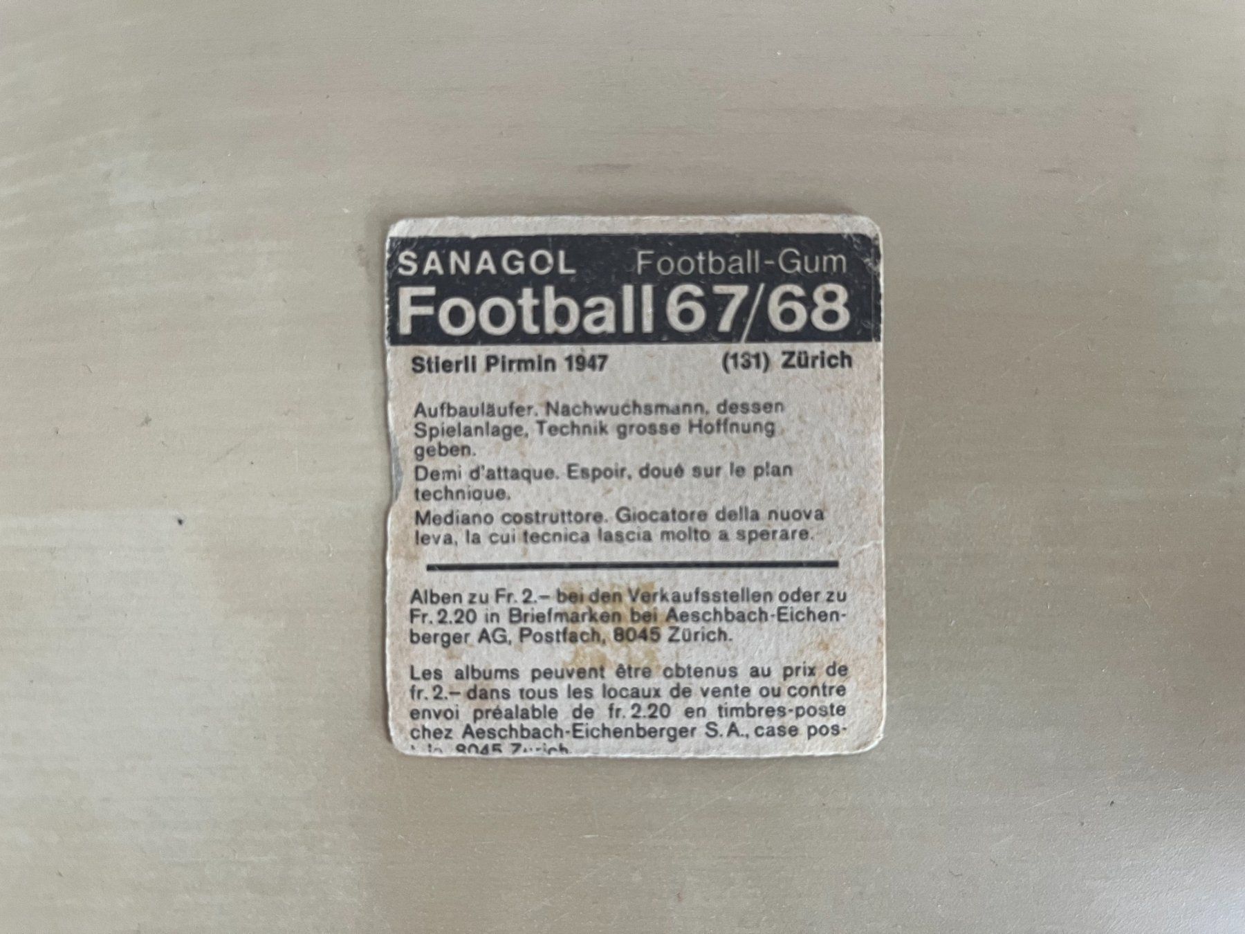 Cartes à collectionner: Sanagol Football-Gum – D'occasion à Winterthur par rab_df86 1