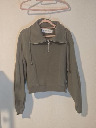 Marc O'Polo Sweatshirt oliv mit Reissverschluss Grösse M