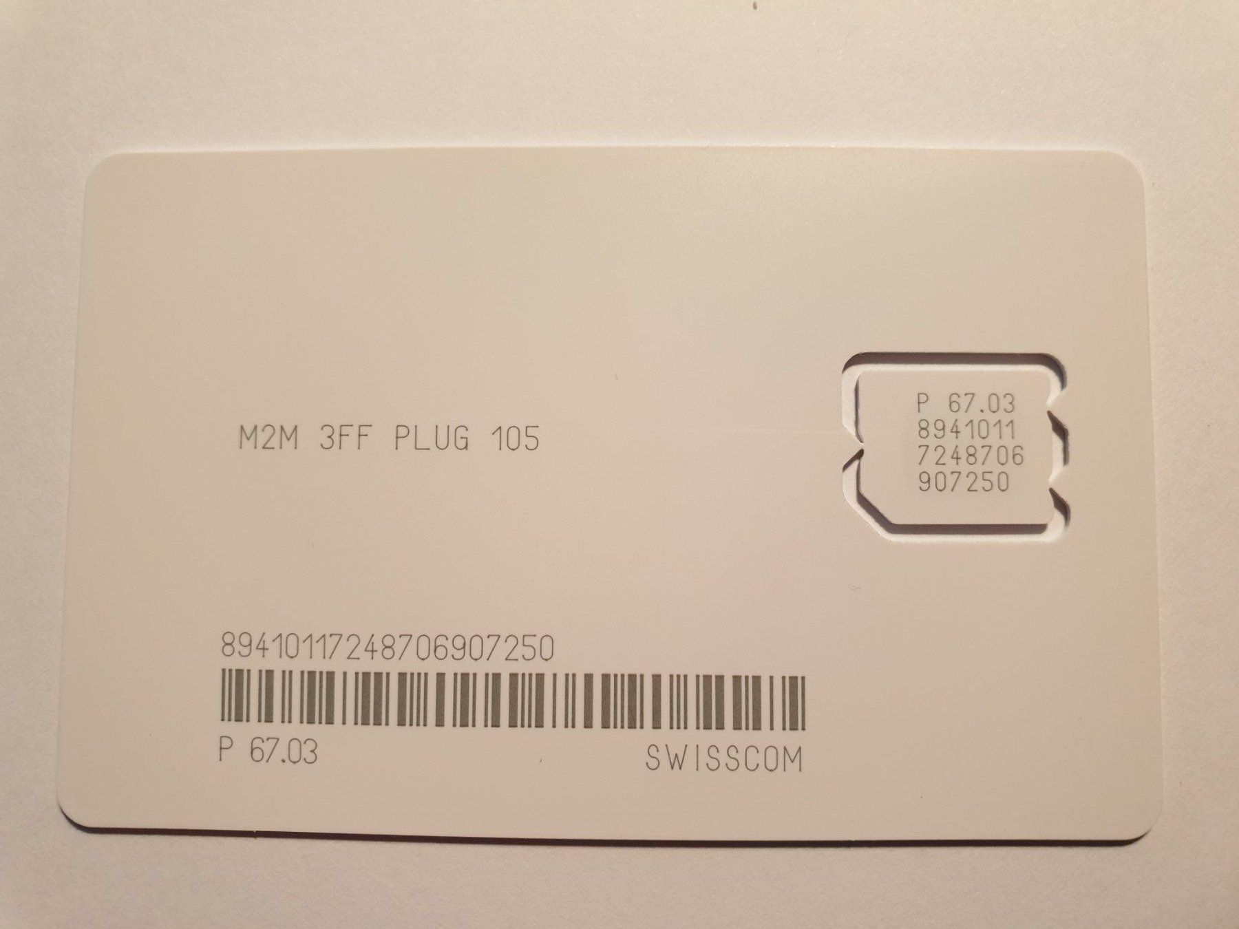 Telefon- & Taxkarten: SIM M2M 3FF Plug 105 – Gebraucht aus Rain von chesz 1