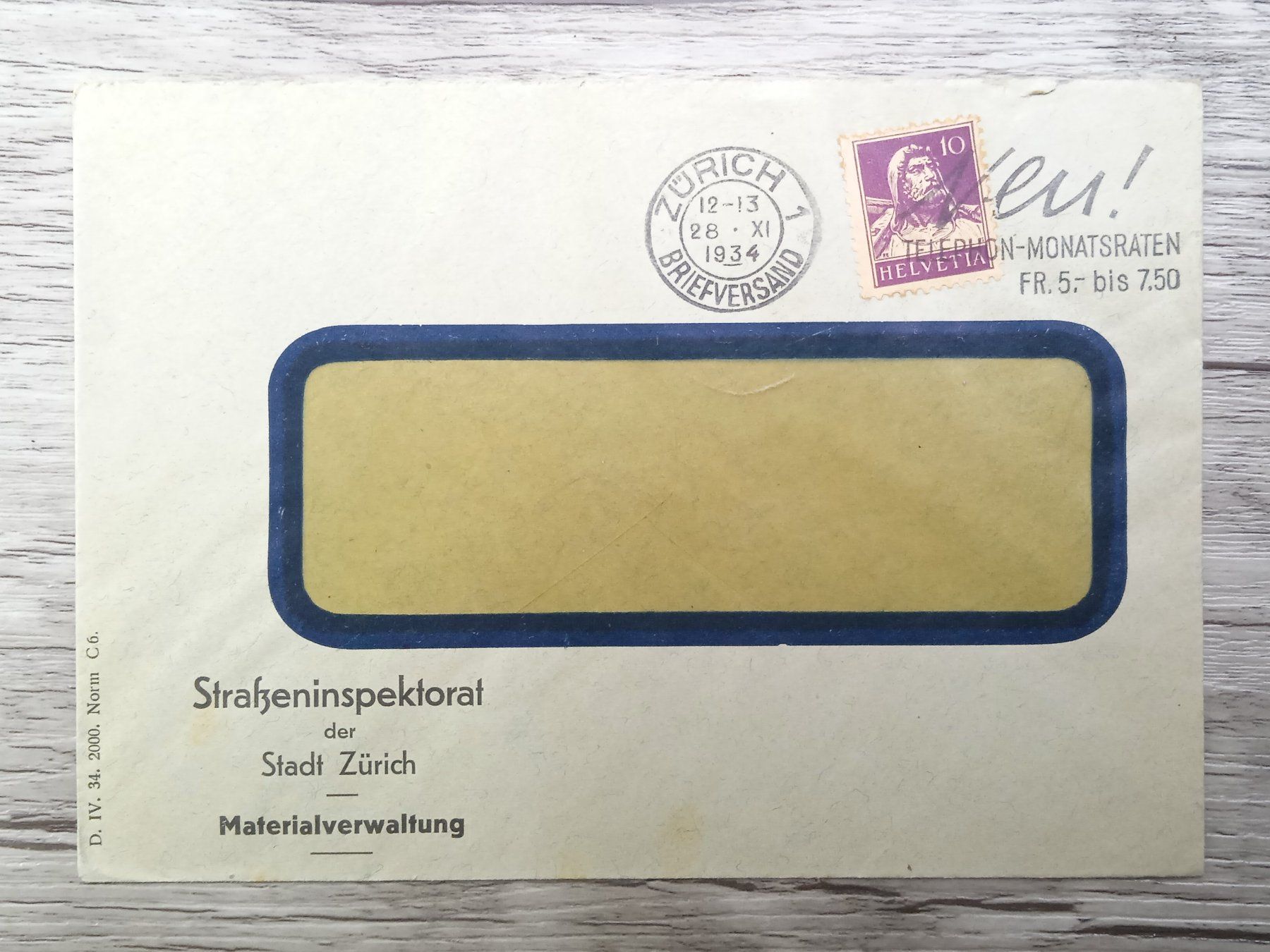 Tous les timbres: TR52 Enveloppe + Timbre Suisse 1934 – D'occasion à Cousset par Patrick_Collections