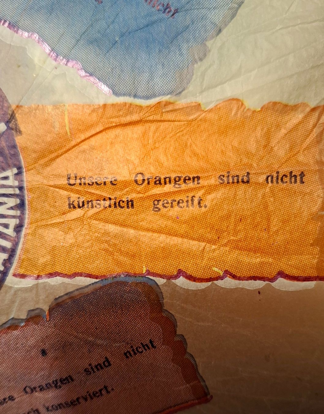 Carta: ALTES, GROSSES ORANGENPAPIER 39 x 39 CM – Usato da Grüningen venduto da Kartensammler 4