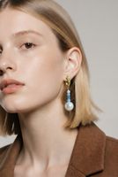Aquamarin, Süsswasserperlen Ohrringe  NEU
