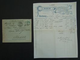 1904 Brief mit Rechnungsbeleg  Bosch Tuchhandlung  n. Kriens