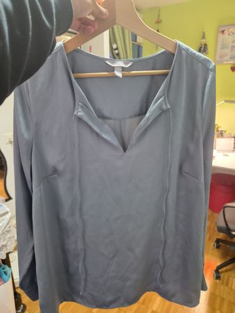 Schicke H&M Bluse Gr. 44, grau, langarm