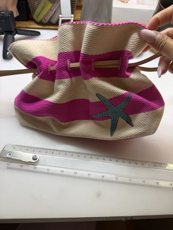 Estee Lauder Tasche gestreift pink/beige mit Seestern