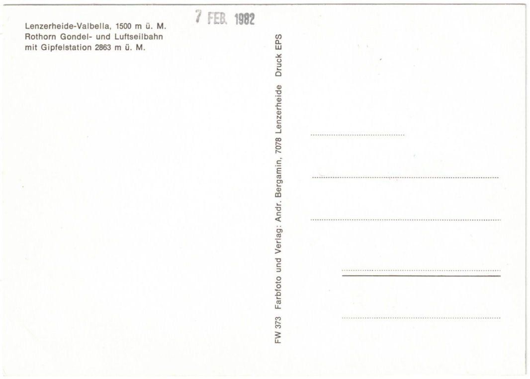 Cartoline postali: Lenzerheide - Gondelbahn + Luftseilbahn Scharmoin – Usato da Binningen venduto da Mountainrider 1