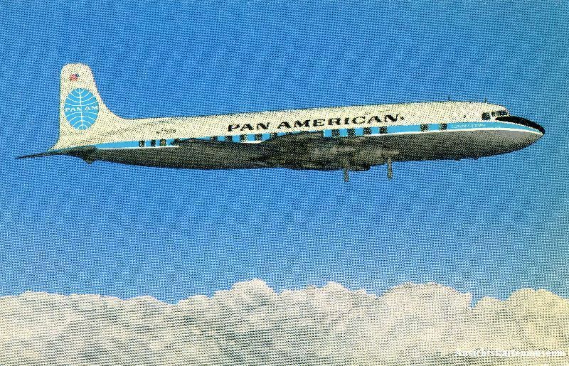 Cartoline postali: PanAm - DC-7B + ca. 1965 – Usato da Emmenbrücke venduto da teestube
